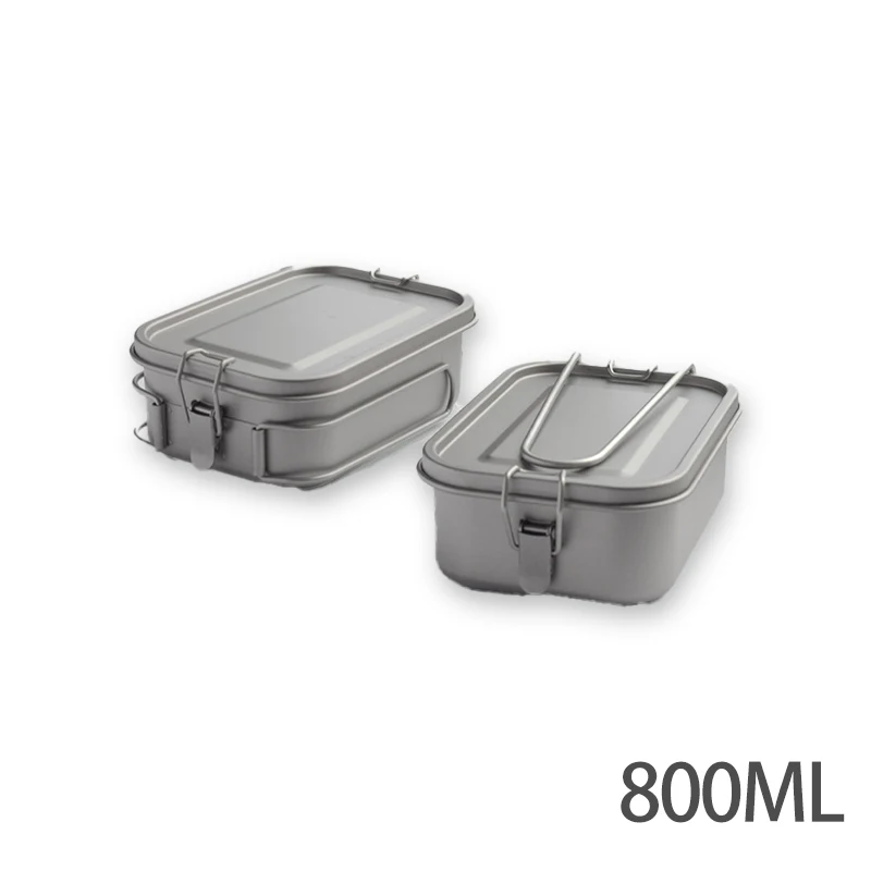 

Titanium Alloy Portable Lunch Box, Square Leak Proof Tableware, Food Storage Container, Outdoor Camping, Health, 800ml