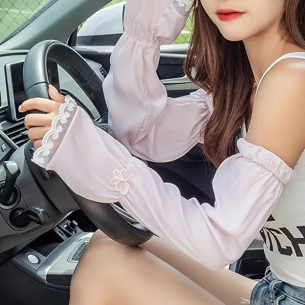 Creative Loose Fit Sunscreen Sleeves Breathable Thin Fabric Sun Protection Sleeves UV Protection Arm Sleeves Cycling
