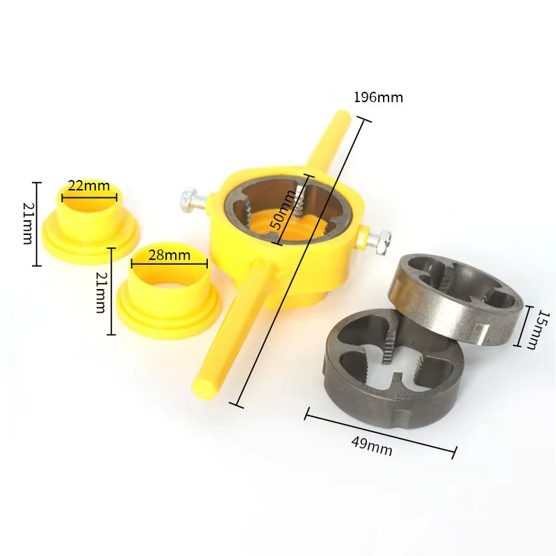 6-компонентный инструмент для нарезания резьбы корпуса, инструмент для нарезки резьбы водопроводных труб, набор инструментов для производства бытовой резьбы, набор зубьев для труб PPR
