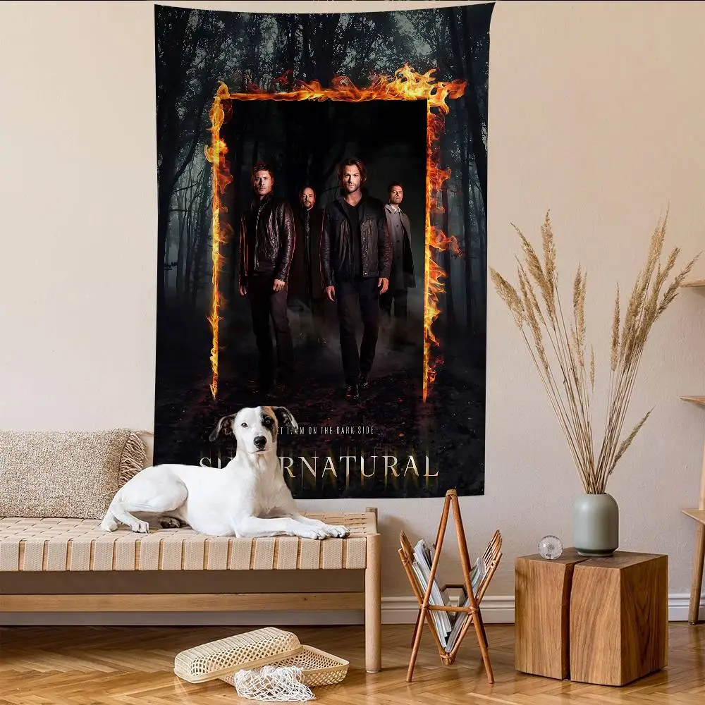 Fantasy S-Supernatural TV Printed Large Wall Tapestry Indian Buddha Wall Decoration Witchcraft Bohemian Hippie Wall Art Decor