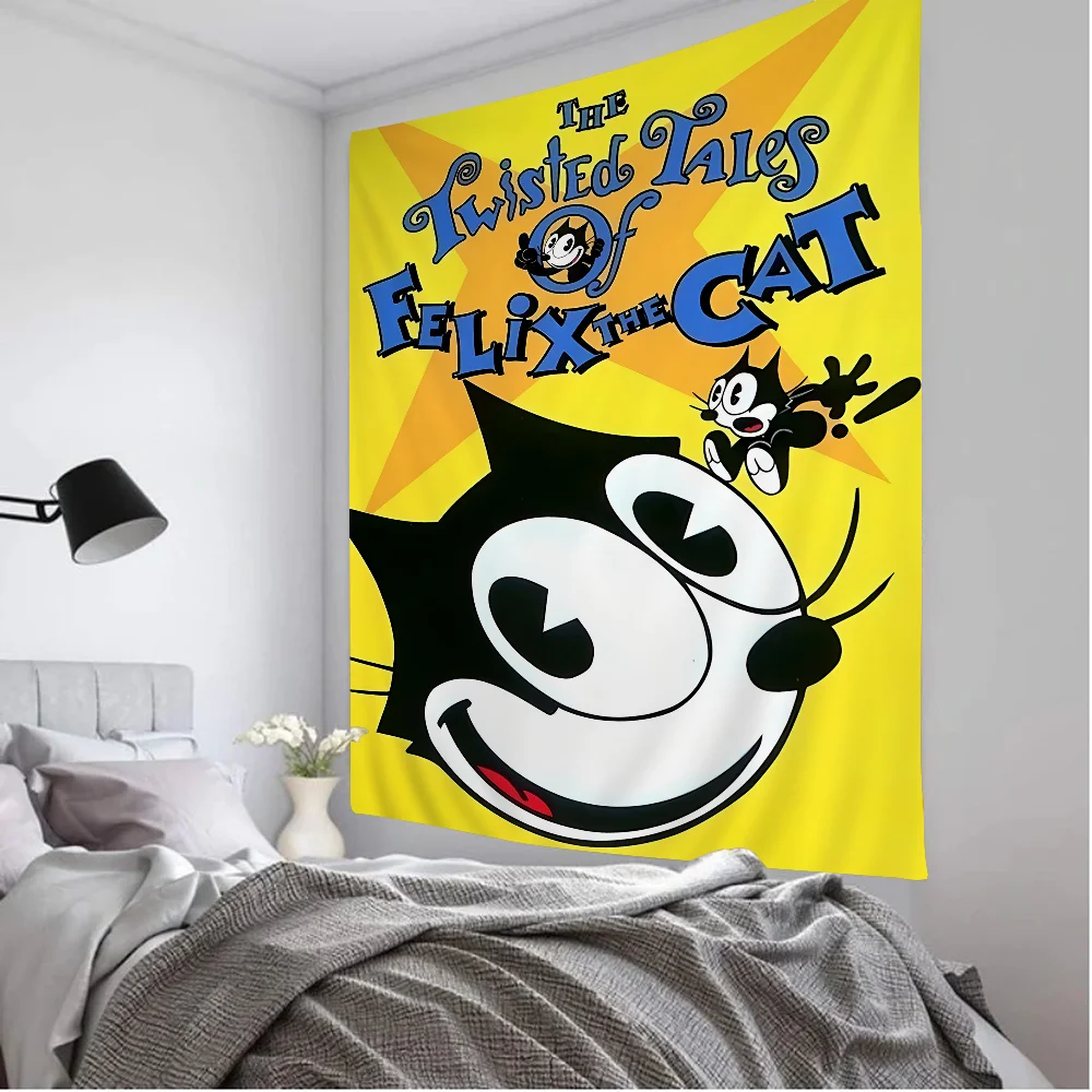 Cartoon CuteF-Felix The C-Cats Hippie Wall Hanging Tapestries Art Science Fiction Room Home Decor Kawaii Room Decor