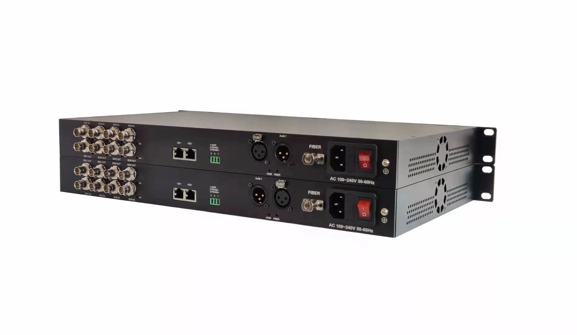 3G SDI Video Fiber Optical Media Converters for surveillance system, With data RS485 and Ethernet