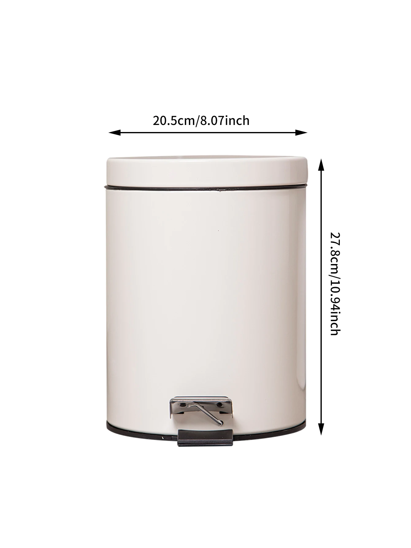 Round Metal Trash Can with Pedal 5 Liter Garbage Container Bin with Removable Inner Wastebasket for Bathroom Bedroom Kitchen