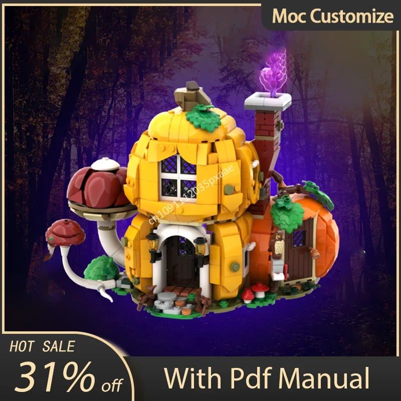 

848pcs Moc Modular Construction Gourd Grove Autumn Village Houses Building Blocks Assembly Bricks Toys Kids Education Gifts