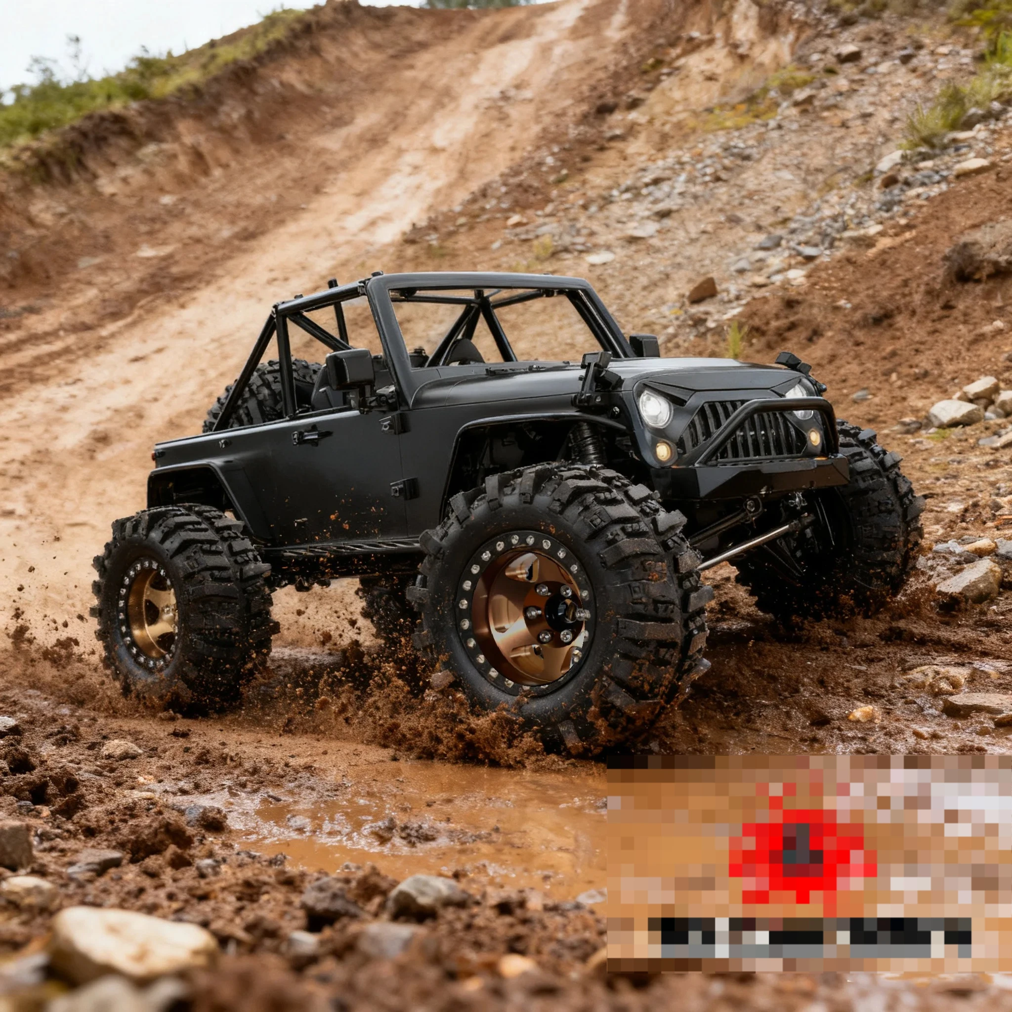 4pcs pneu de borracha RC de 1,9 polegadas 95 mm |   Pneu de cascalho/escalada SCX10 II·TRX4·D90 Axial 90046/90047 universal