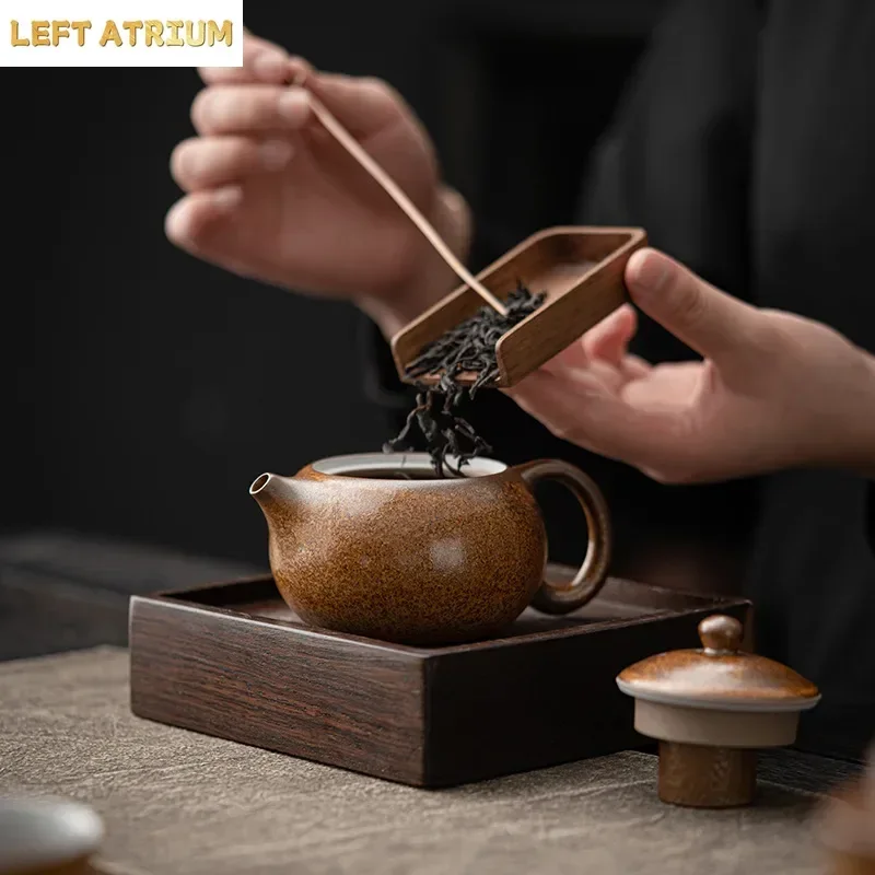Chinese Kung Fu Ceramic Teapot, Small Teapots, Filter Hole, Kiln Transformation, Single Teapot, Antique Glaze, Tea Set