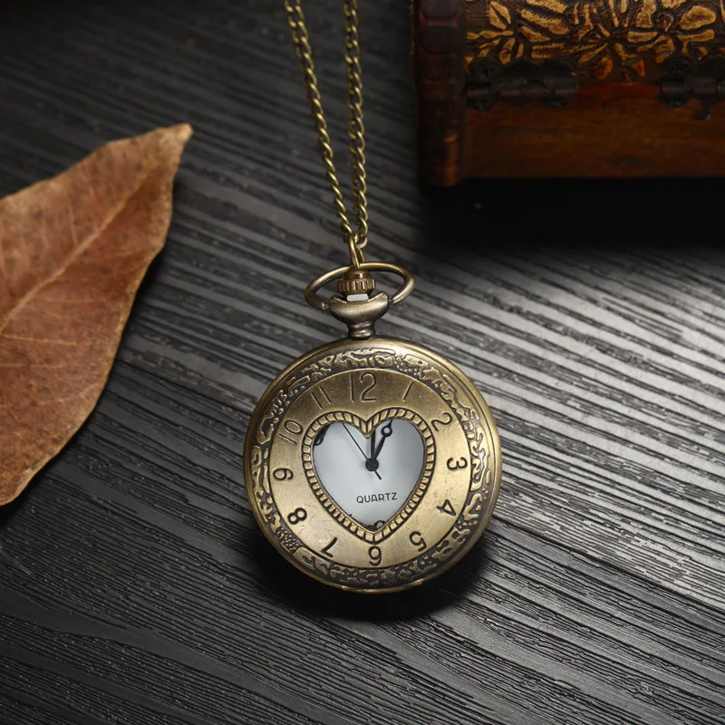 Внешняя торговля популярный стиль винтажные карманные часы с черепом в форме сердца для отдыха памятные украшения часы с цепочкой чайки Elect