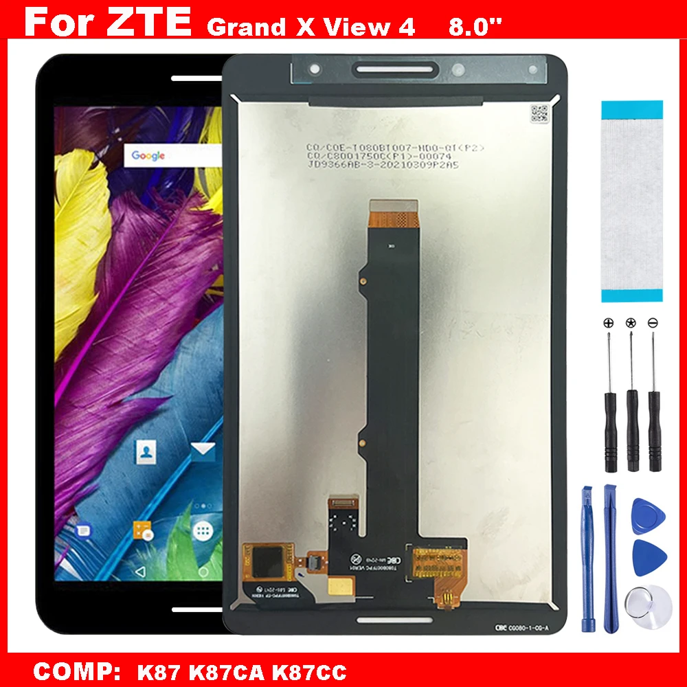 

AAA для ZTE Grand X View 4 K87 K87CA K87CC 8 "ЖК-дисплей, дигитайзер сенсорного экрана, стекло в сборе, запасные части