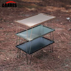 Outdoor Camping Barbecue Folding Table BBQ Grill Portable Removable Simple Shelf Car Self Driving Steel Mesh Frame & Cut Board