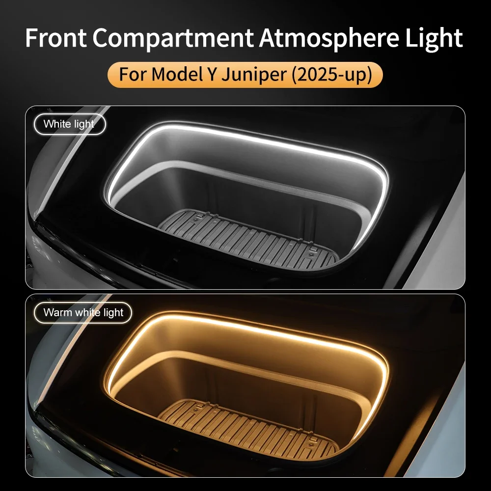 For Tesla Model Y Juniper Launch 2025 Front Trunk Light Magnetic Induction Switch LED Light Trim Car Accessories