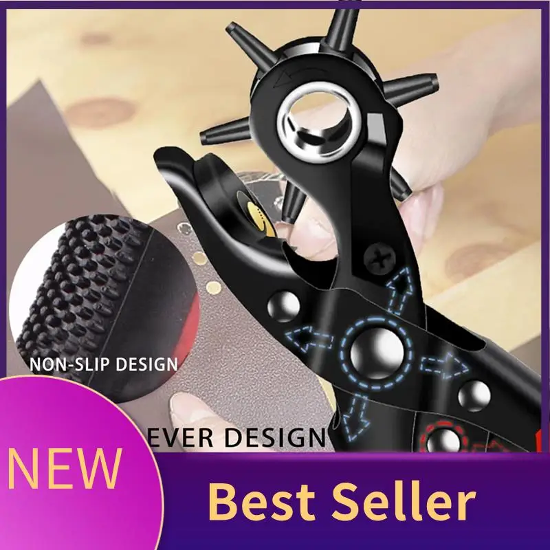 

ABLU-Leather Hole Punch Set, Super Heavy Duty Rotary Puncher, Precision Multi Hole Sizes For Belts, Crafts Holes