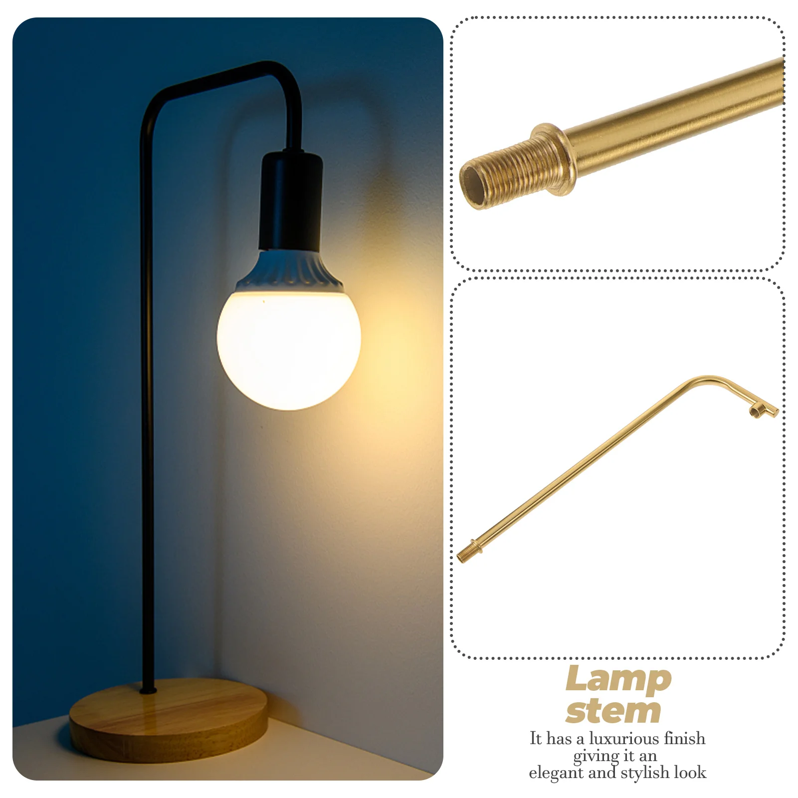 

1pcs Curved Stem Aroma Light Fixture Parts Iron Material Threaded Pipe Bedroom DIY Threaded Lamp Pipe Replacement