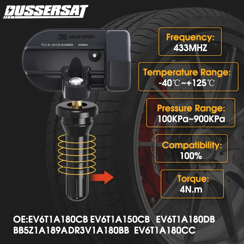 

Tire Pressure Sensor TPMS 433MHz BB5Z1A189A EV6T1A180CB for Ford B-MAX C-Max Ecosport Escape Everest F-150 Fiesta Fiesta ST