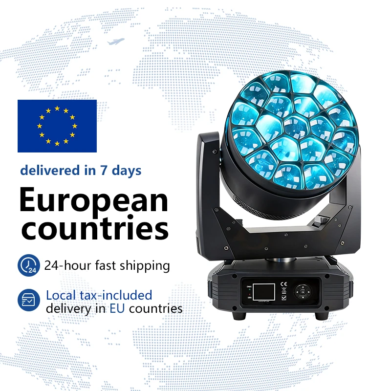 LED DMX Movingheads 19x25w RGBW 4in1 BEE EyE LED Beam Wash Zoom Moving Head Club Concert Bar Licht