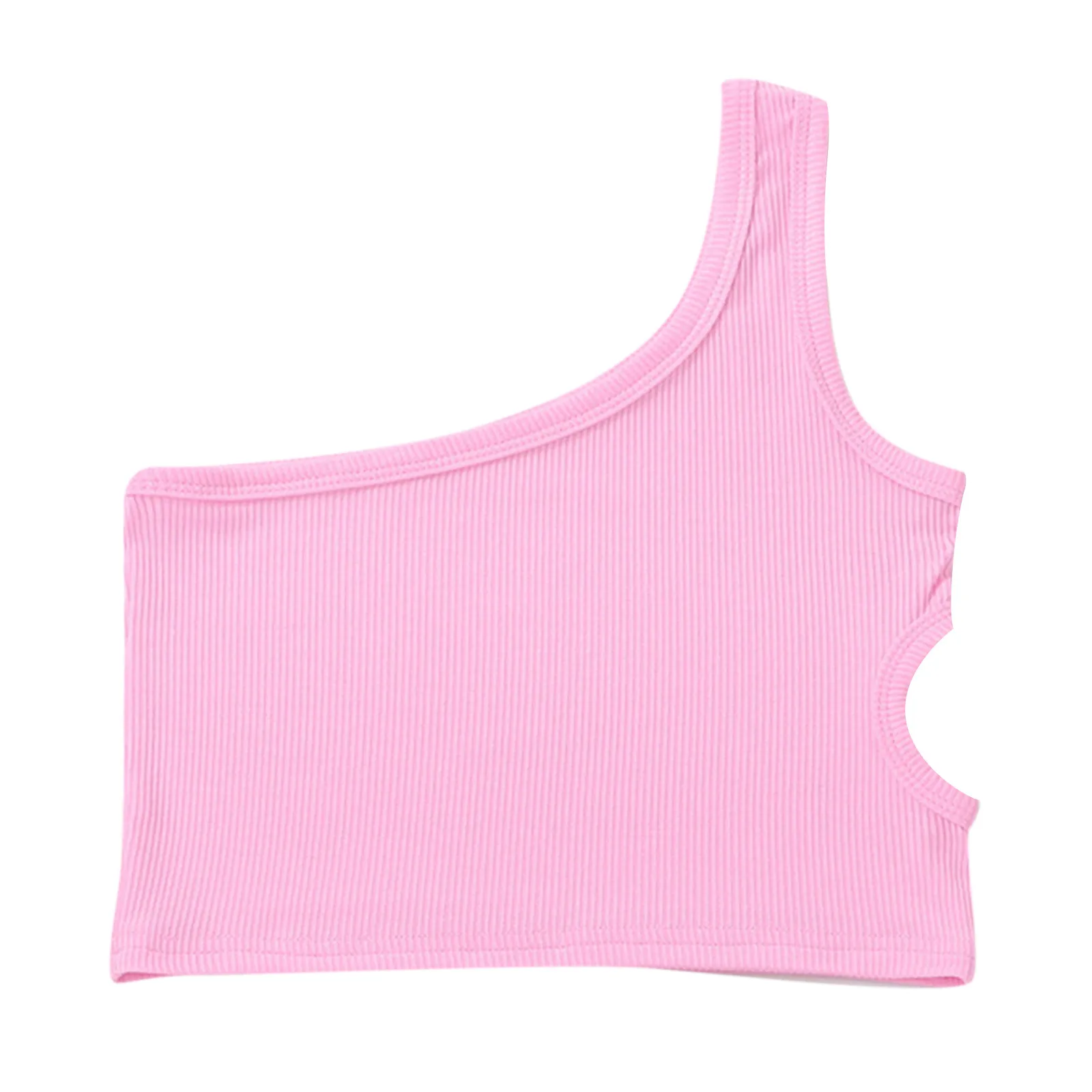 Camiseta sin mangas para niñas pequeñas, Top corto de un hombro con espalda cruzada, Top de baile sin mangas para Ballet, gimnasia, ropa de baile