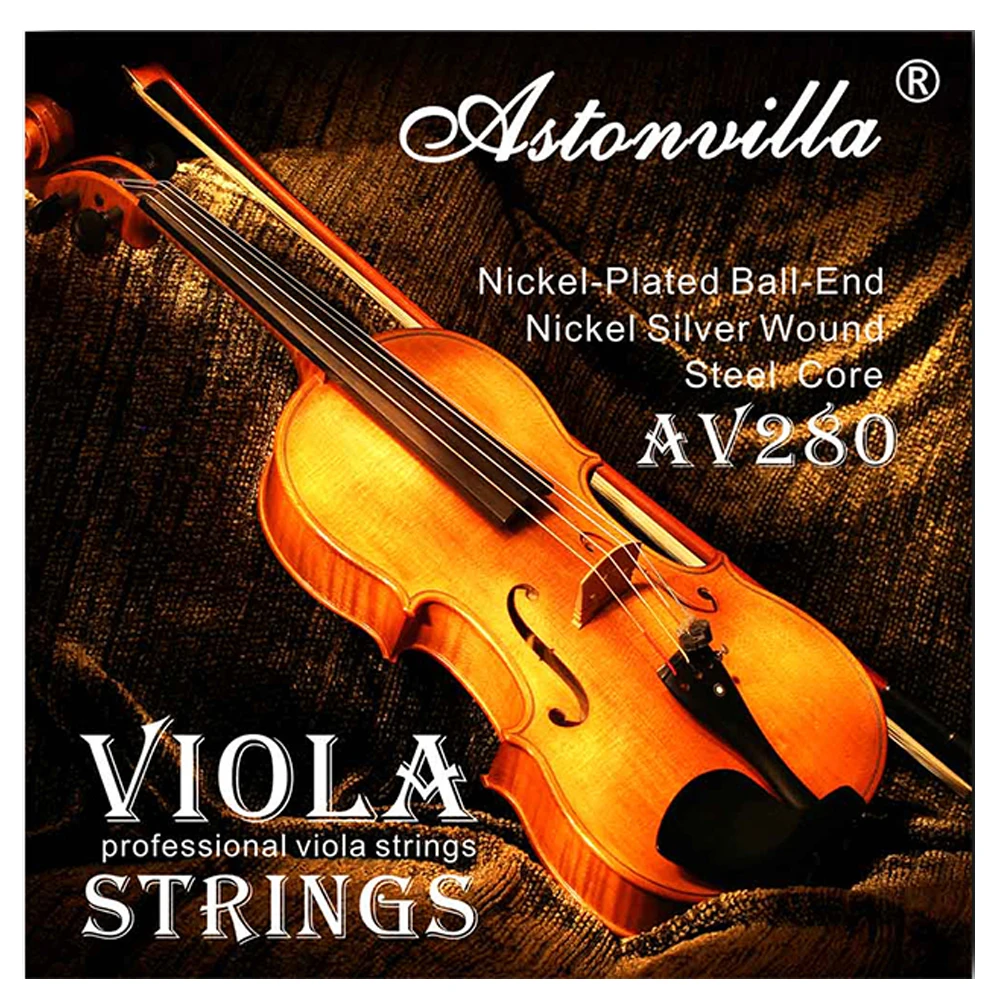 Astonvilla Viola Strings Stainless Steel Wire Nickel Chromium Wound Viola Repair Multiple Replacement Stringed Instrument Parts