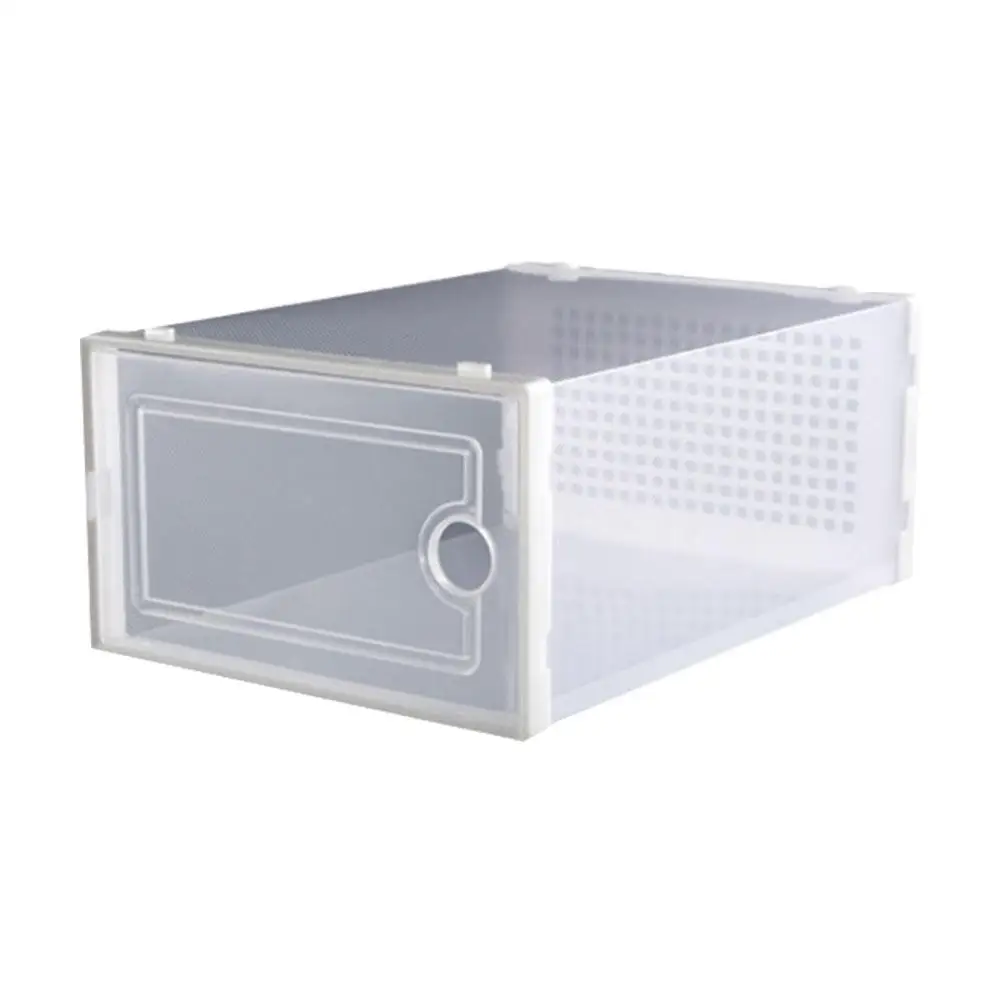 

2PCS Plastic Shoe Boxes Transparent Containers PP Material Lightweight Stackable Shoe Rack Home Organization