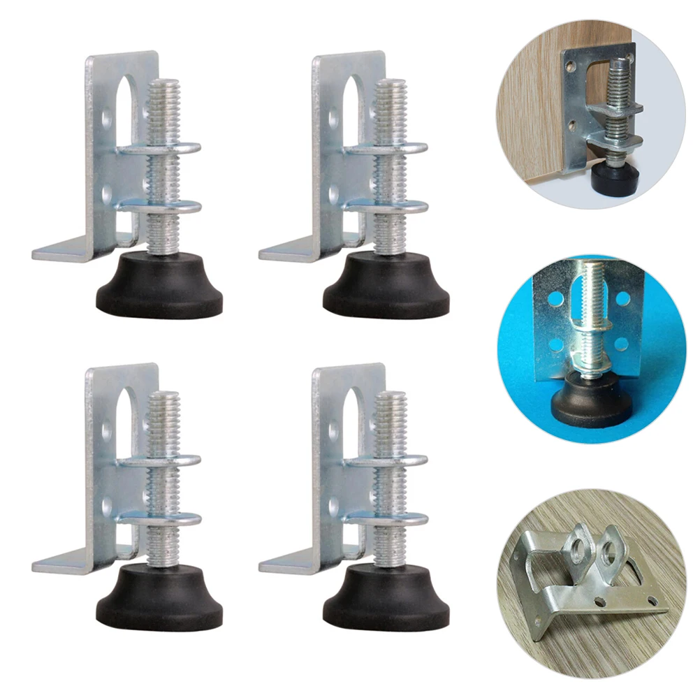 

8pcs Adjustable Leveling Foot Furniture Leg Leveler Support Pad Cabinet Corner Bracket Accessories Galvanized Strong Carbon