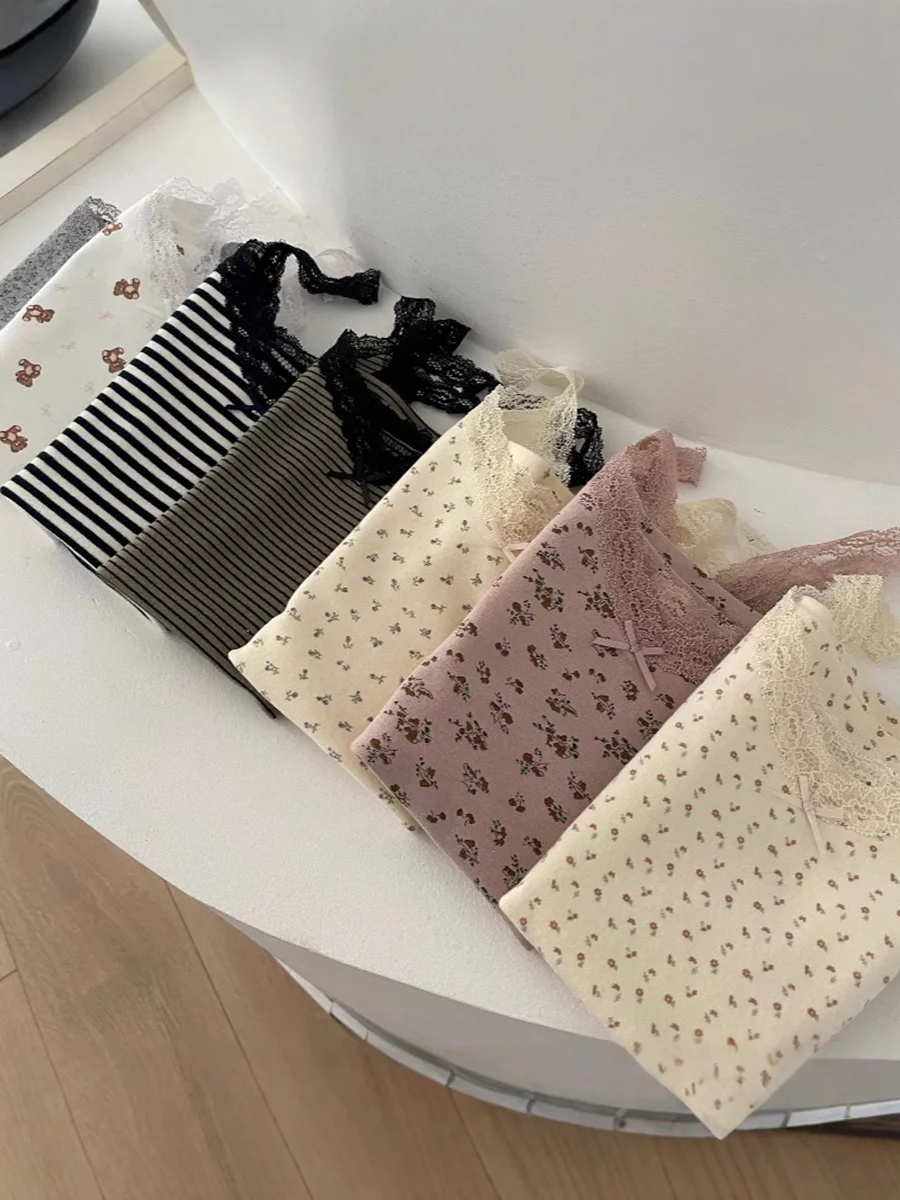Floral Bogen Spitze Trim Baumwolle Crop Tops Frauen Sommer Ärmellose Dünne Tank Top Adrette Süße Nette Leibchen Y2k Kleidung Neue