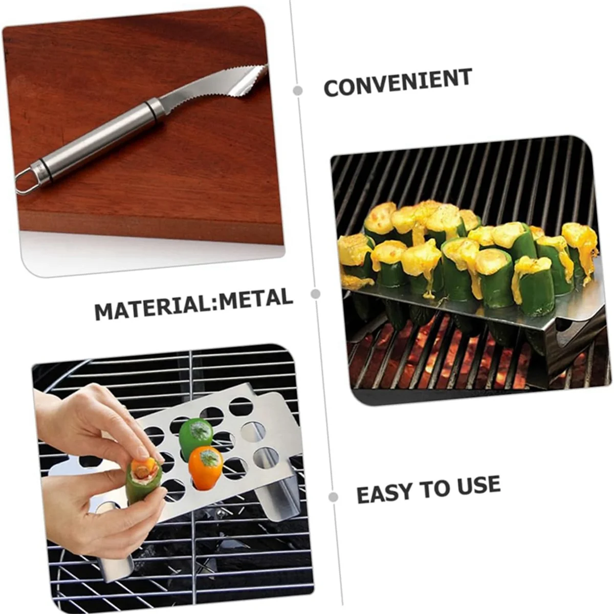 Grill Tools Jalapenos Chili Bbq Accessories Grill Rack Stainless Steel Corer Tool Grill Rack