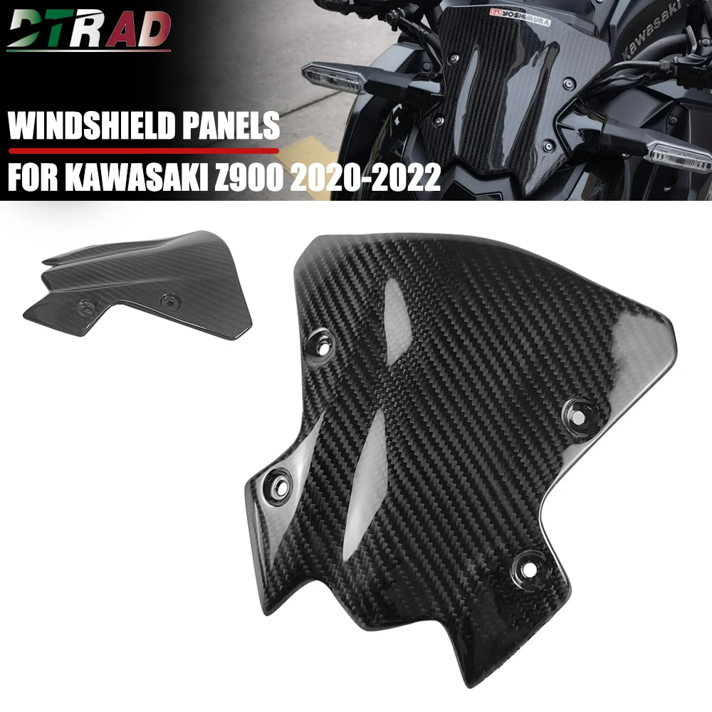 

Z900 2021 For KAWASAKI Z 900 2020-2022 Carbon Fiber Front Fairings WindShield Wind Panels Motorcycle Modified Parts Twill Gloss