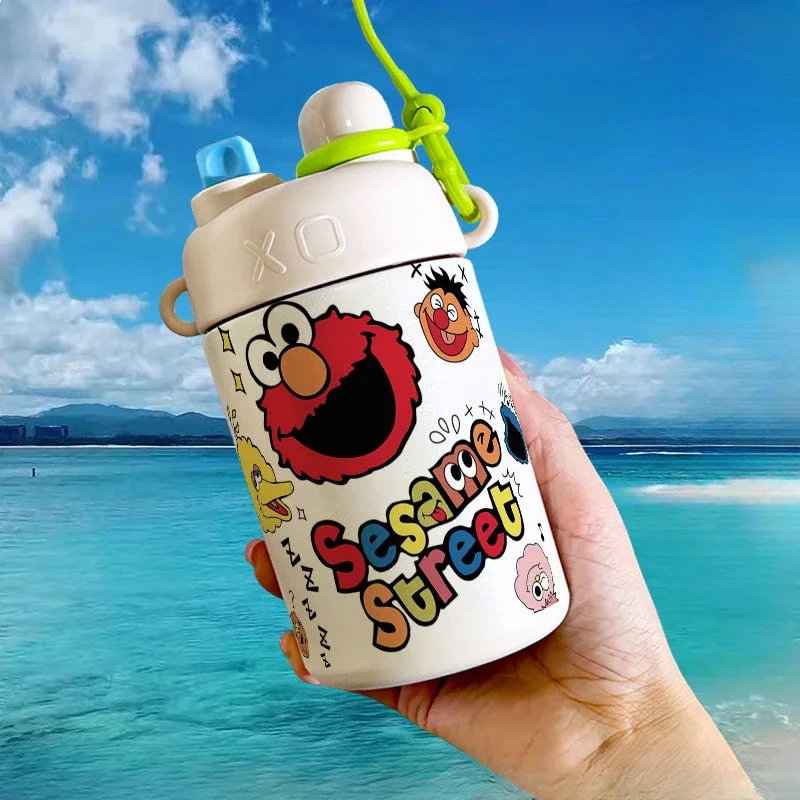 Hasbro Sesame Street ELMO BIG BIRD COOKIE MONSTER Cute creative cartoon thermos cup personalized anime movie double drink cup