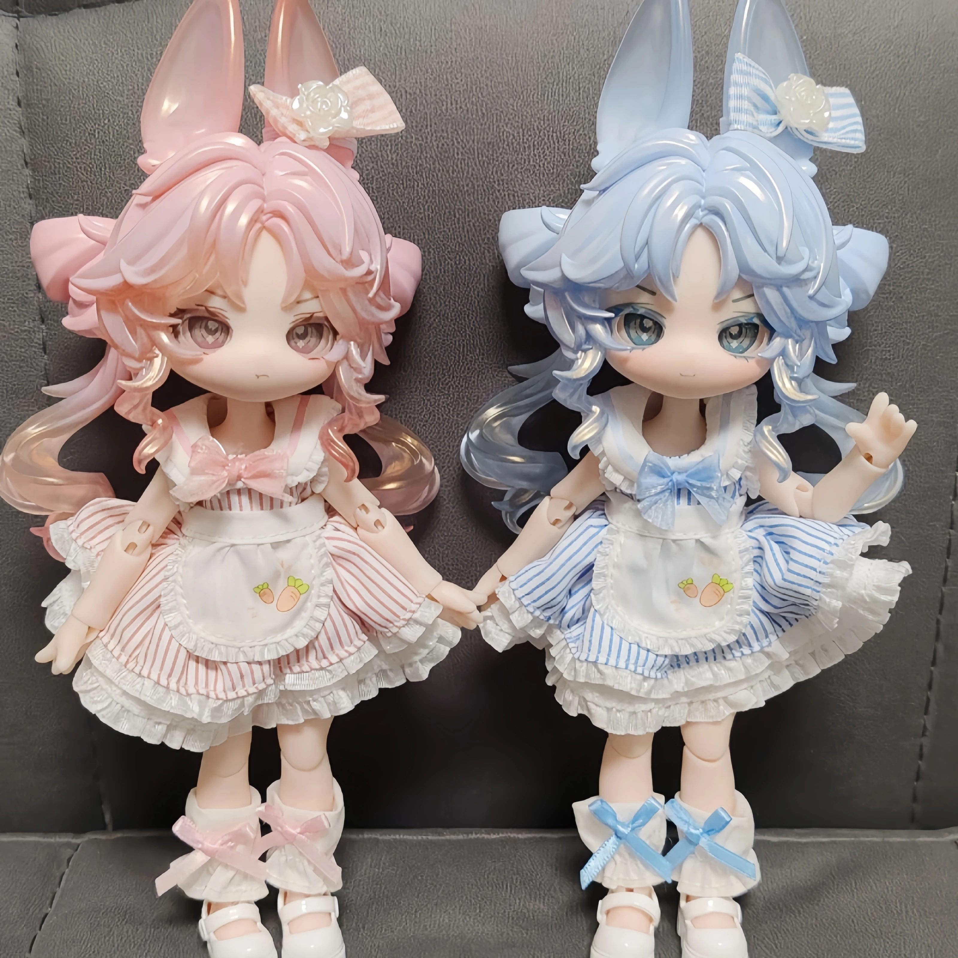 جديد في المخزون دمية غير صالحة للأكل سنة واحدة بطاقة تعليق أرنب مزدوج 12 نقطة Bjd المنقولة دمية تمثال لعبة مجسمة هدية عيد ميلاد