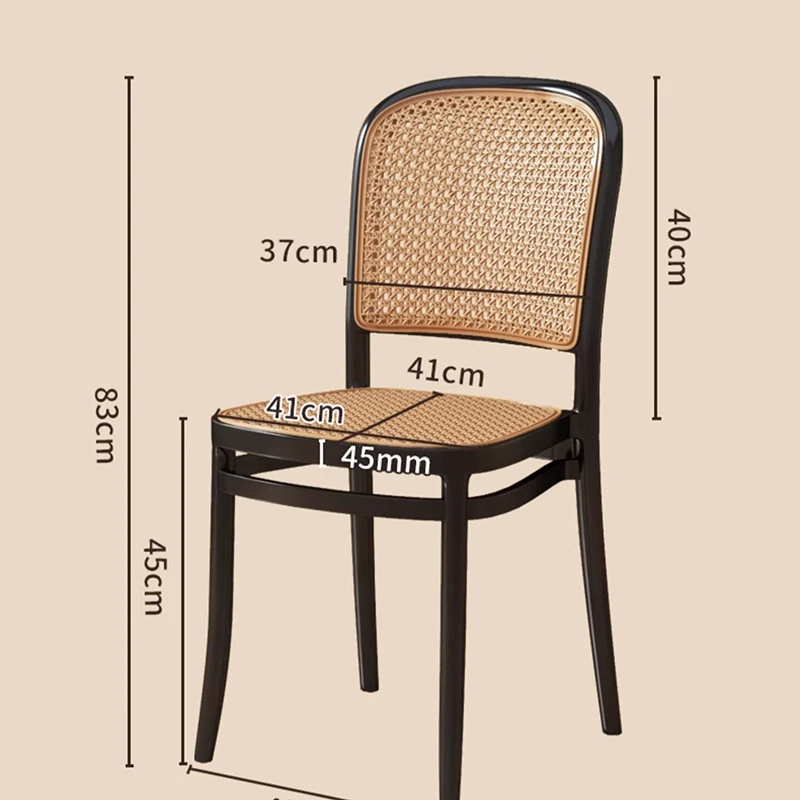 Plastic Ergonomic Dining Chairs Rattan Outdoor Modern Dining Chairs Living Room Stackable Silla Comedor Sedie Design Furniture