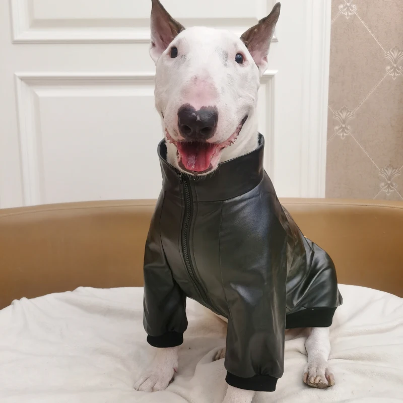 Pu Leather Dog Jacket Coat Winter Pet Clothes Outfit Small Big Large Dog Clothing Schnauzer Bull Terrier Poodle Dog Costume