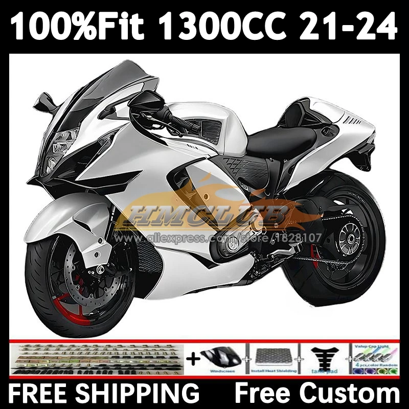 Injection Body For SUZUKI Hayabusa GSXR 1300 CC 2021 2022 2023 2024 40No.41 white stock GSXR-1300 GSXR1300 21 22 23 24 Fairing