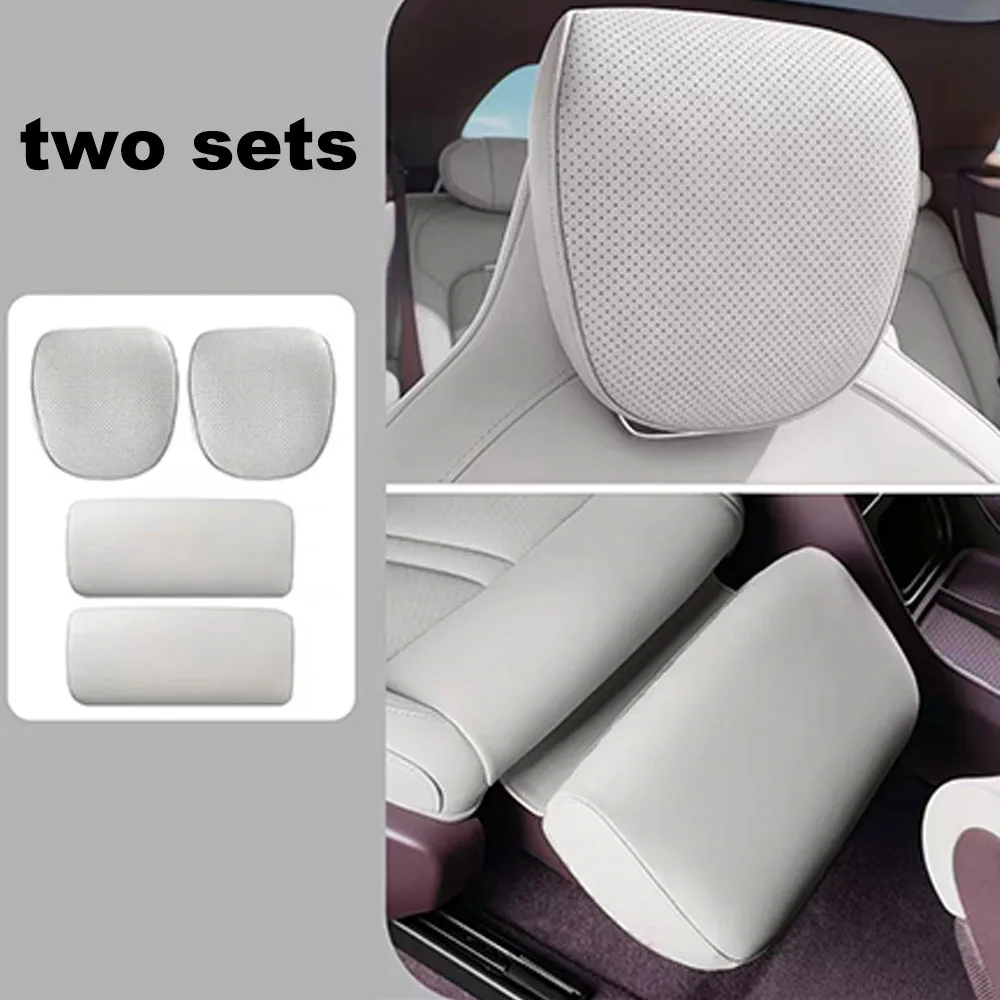 For Xiaomi YU7 2025 2026 Headrest Protector & Leg Rest Guard Set Breathable Nappa Leather Car Interior Modification