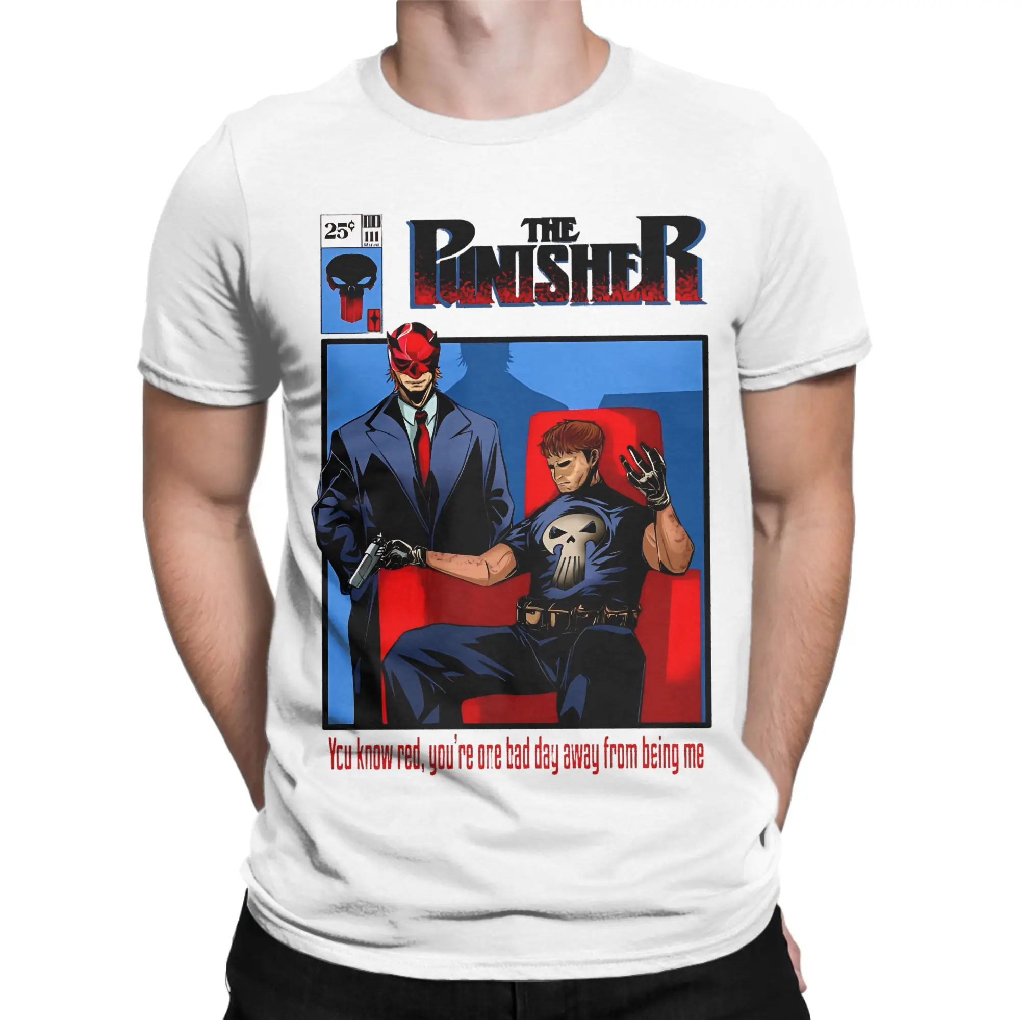 Men Women's The punisher x daredevil  T Shirt  100% Cotton Tops Casual Short Sleeve Round Collar Tee Shirt New Arrival T-Shirt