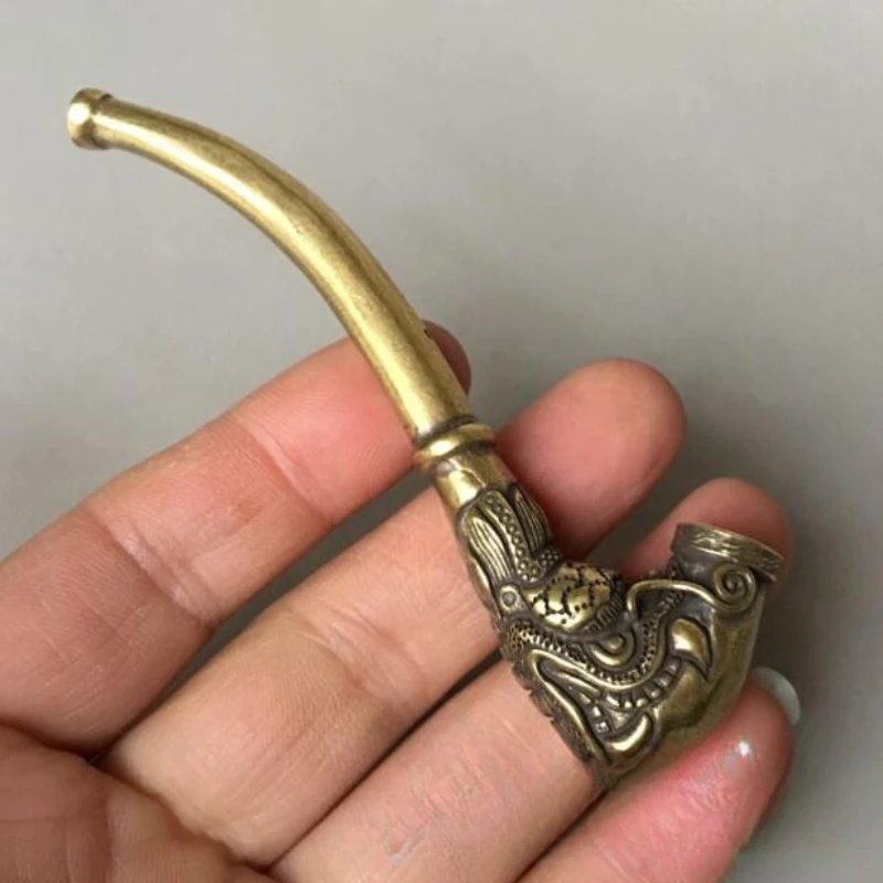 

Antique Bronze Faucet Brass Vintage Carving Tobacco Pipe Copper Hand Pieces Old Objects Pipes for Smoking Tobacco