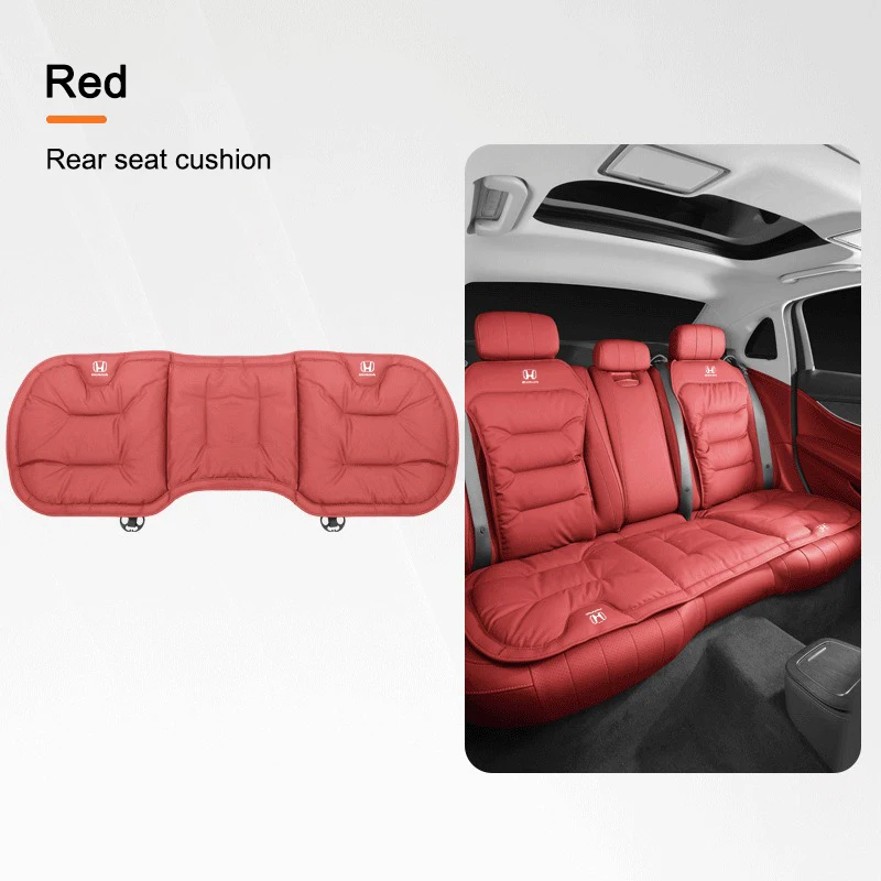 Car Breathable Seat Cushion Velvet Pads Rear Seat Cover Stickers For Honda Mugen Power Civic Accords CRV Hrv Jazz CBR VTEC VFR image 3