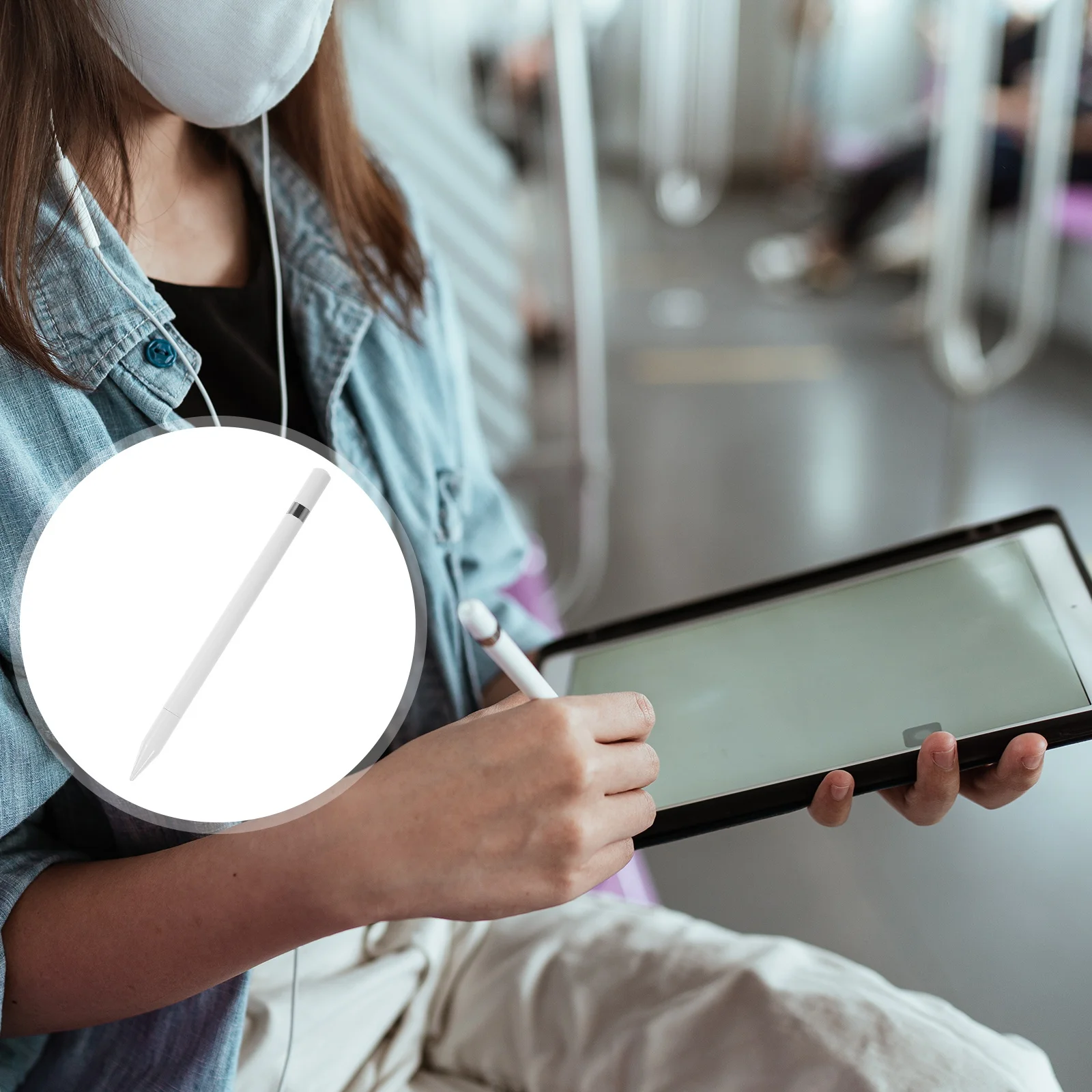 1 pc High Precision Capacitive Stylus Pen Transparent Disc Nib Smooth Touch Screen Writing Drawing Tool For Anti-Scratch