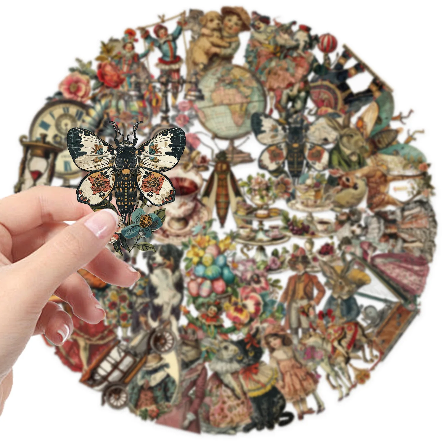 50PCS Victorian Era Stickers Graffiti Stickers DIY Diary Phone Case Handmade Scrapbook Aesthetic Stickers image 4
