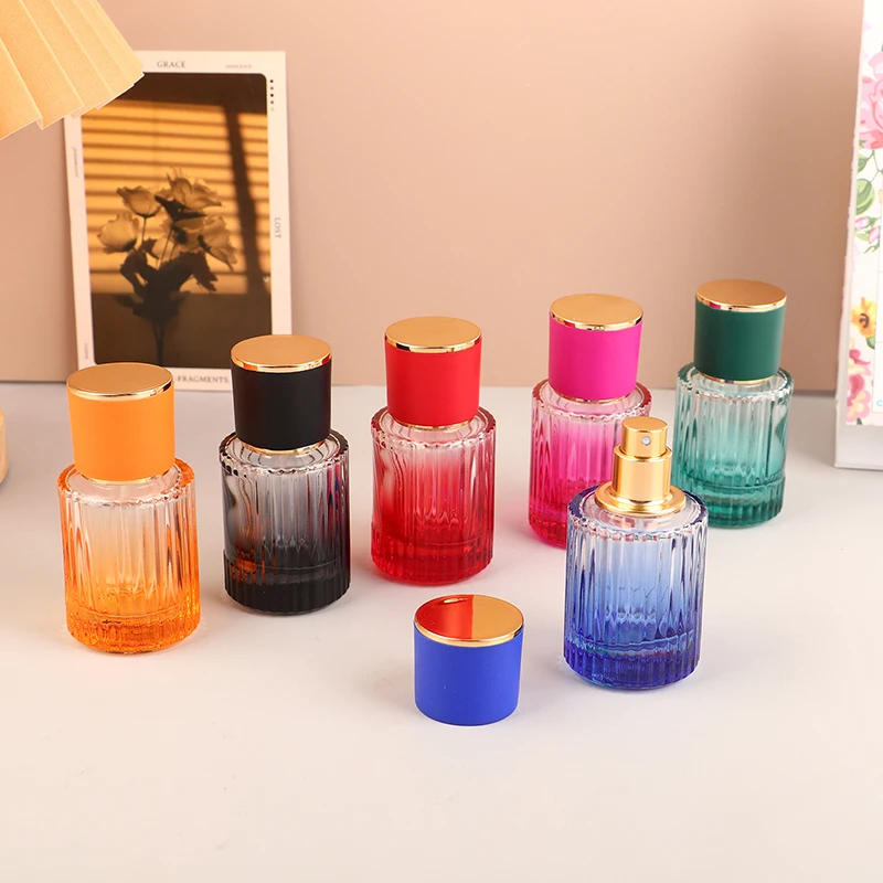 30ml Refillable Perfume Refill Bottle Colored Glass Empty Bottle Travel Spray Bottle Cosmetic Container Atomizer Bottle 6colors