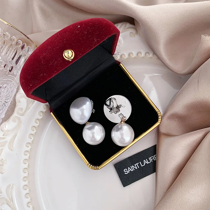 Hepburn Big Pearl Earrings No Hole Ear Clips Pearls Clip Earring Without Piercing Minimalist Earrings Jewelry CEk327