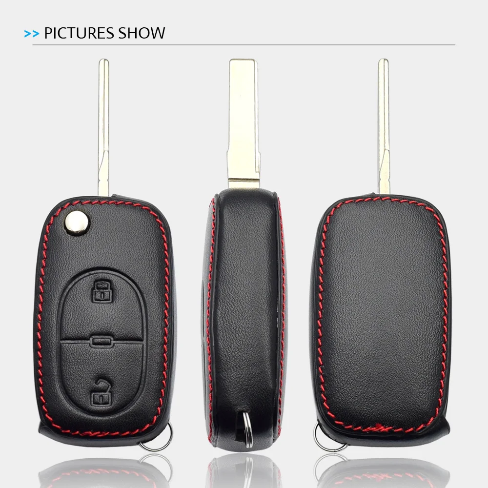 Leather Car Key Cover Folding Remote Control Fobs Shell Protector Case Auto Accessory For Audi A3 A4 A6 1997 1998 1999 2000 2001