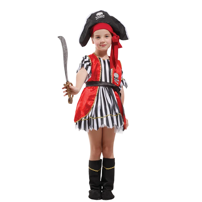 

Girls' pirate costume Halloween cosplay set Children's Caribbean pirate dress party costume