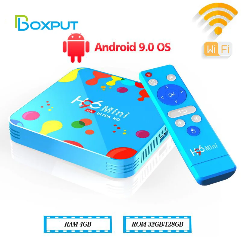 

H96 Mini H6 android 9 Smart Tv set-top box AllwinnerH6 6K HD Wifi 2.4G&5G BT4.0 Media Players tvbox Set Top Box