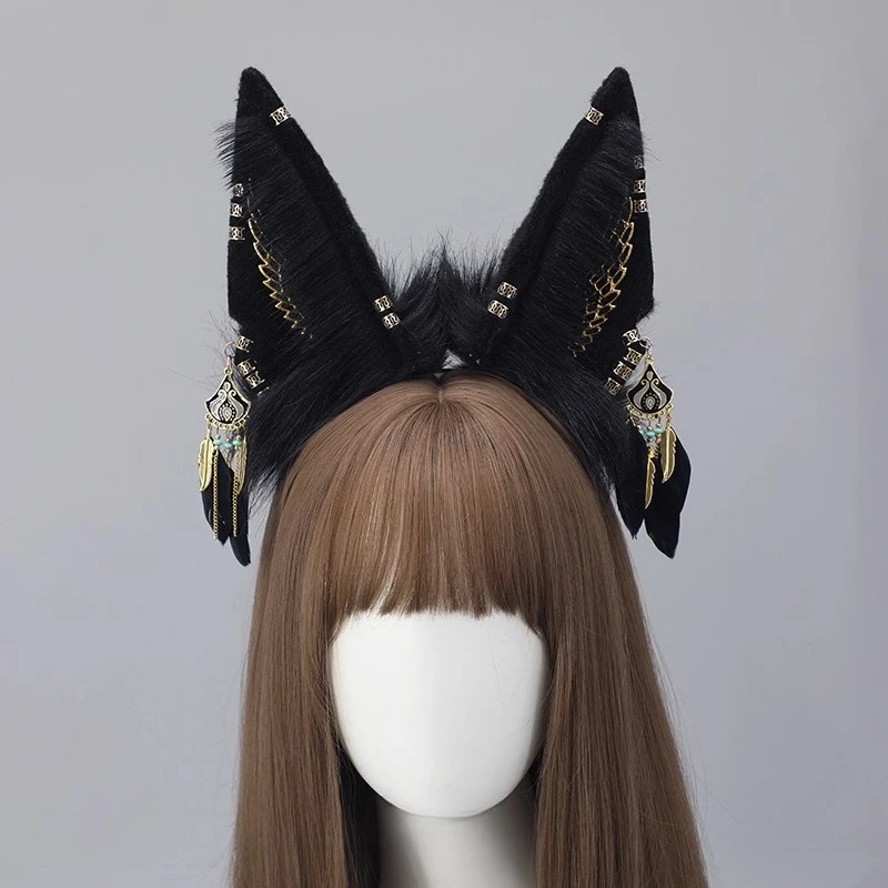 Handmade Animal Ear Headband Cosplay Fox Costume Headwear Cat Ear Unisex