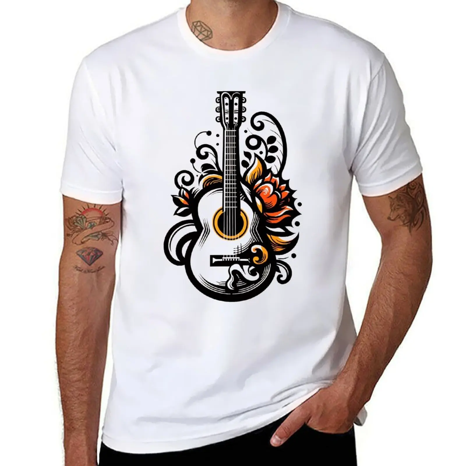 Spanish guitar T-Shirt t shirt man casual t shirts for man graphic tees t shirts for man cotton funny T-shirt
