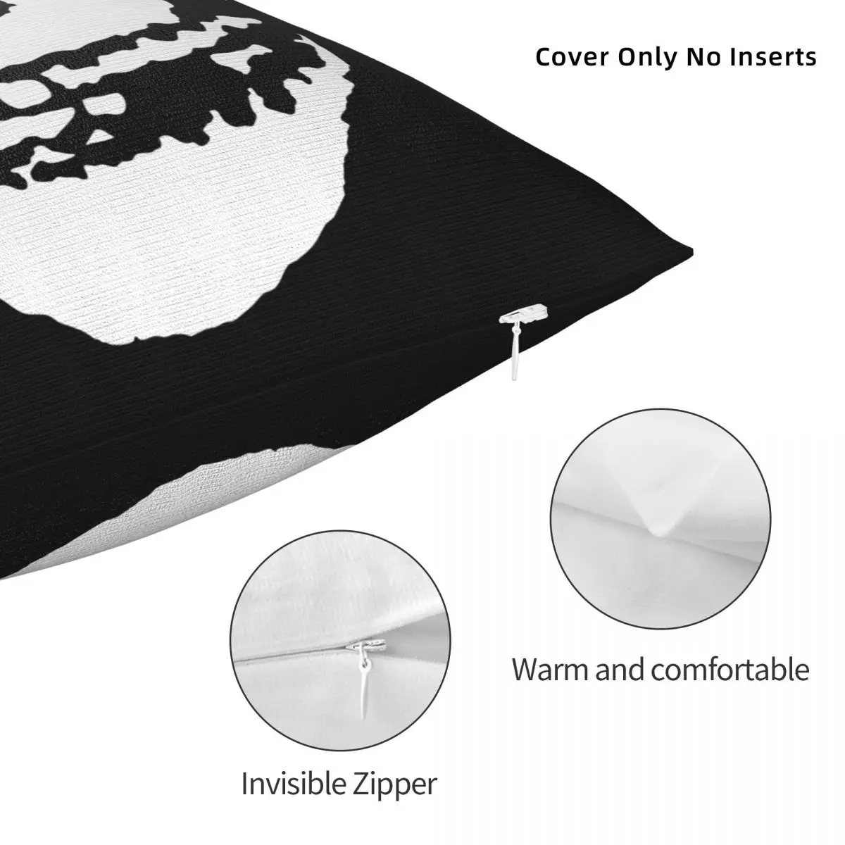 Skull Misfits Pillowcase Soft Polyester Cushion Cover Gift Throw Pillow Case Cover Seat Zippered 45*45cm