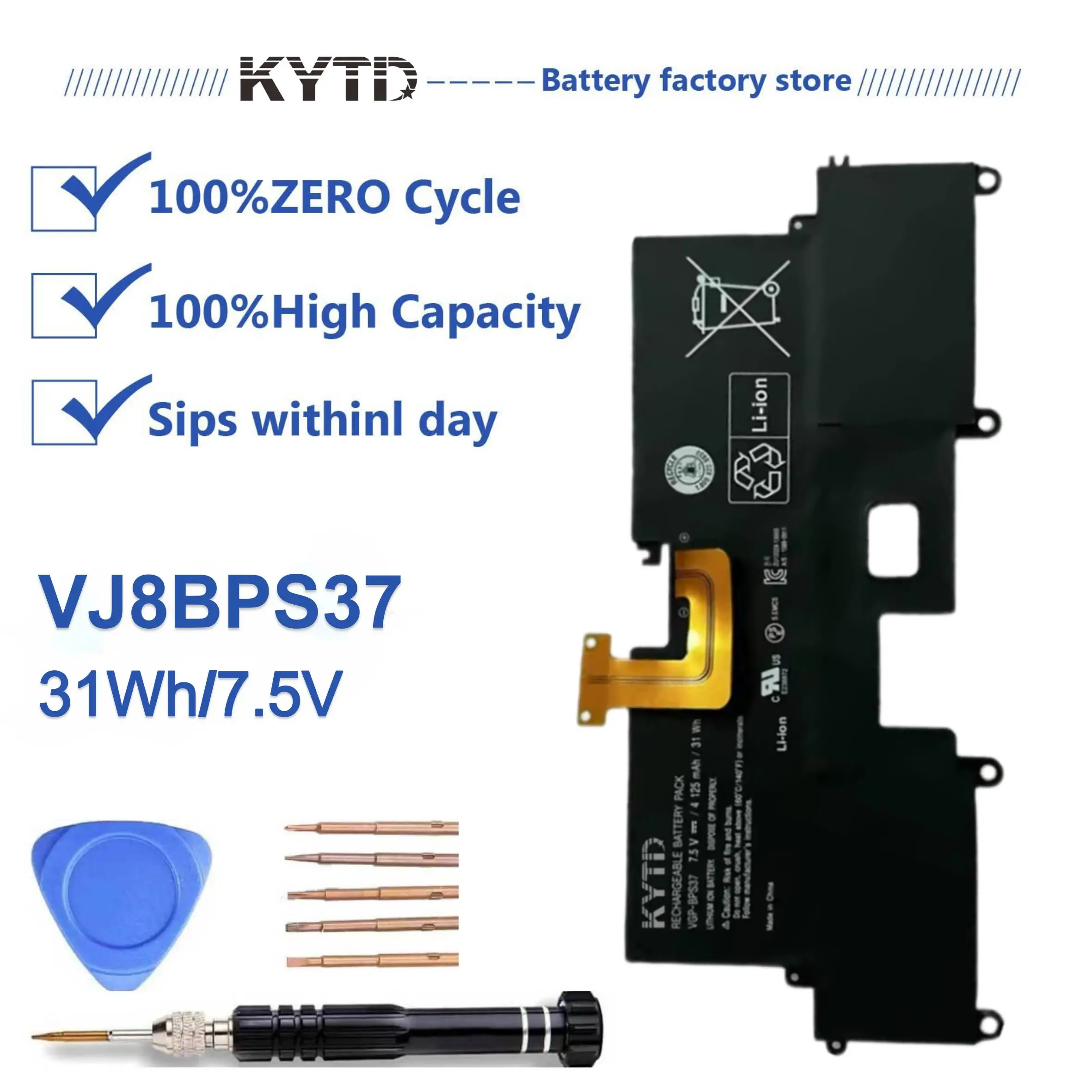 

Nobi VJ8BPS37 battery for Sony P11229SCB P11228SCB VJ8BPS37 VAIO Pro 11 PC （31Wh-7.5V)