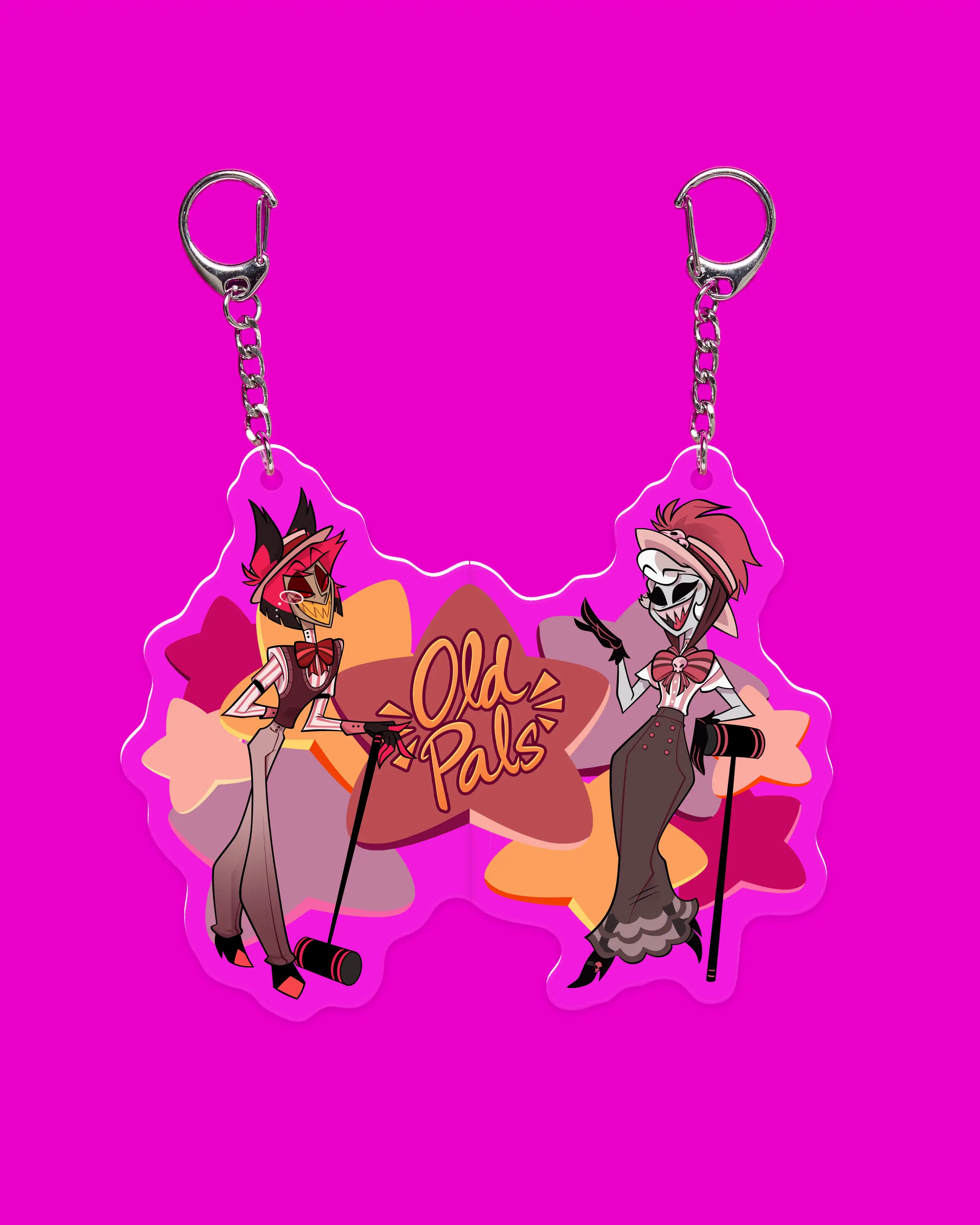 Hazbin Hotel Adam Lute Alastor Rosie Angel Dust Cherri Valentino Velvette BFF Acryl Anime Best Friends Forever Schlüsselanhänger – Detail 3