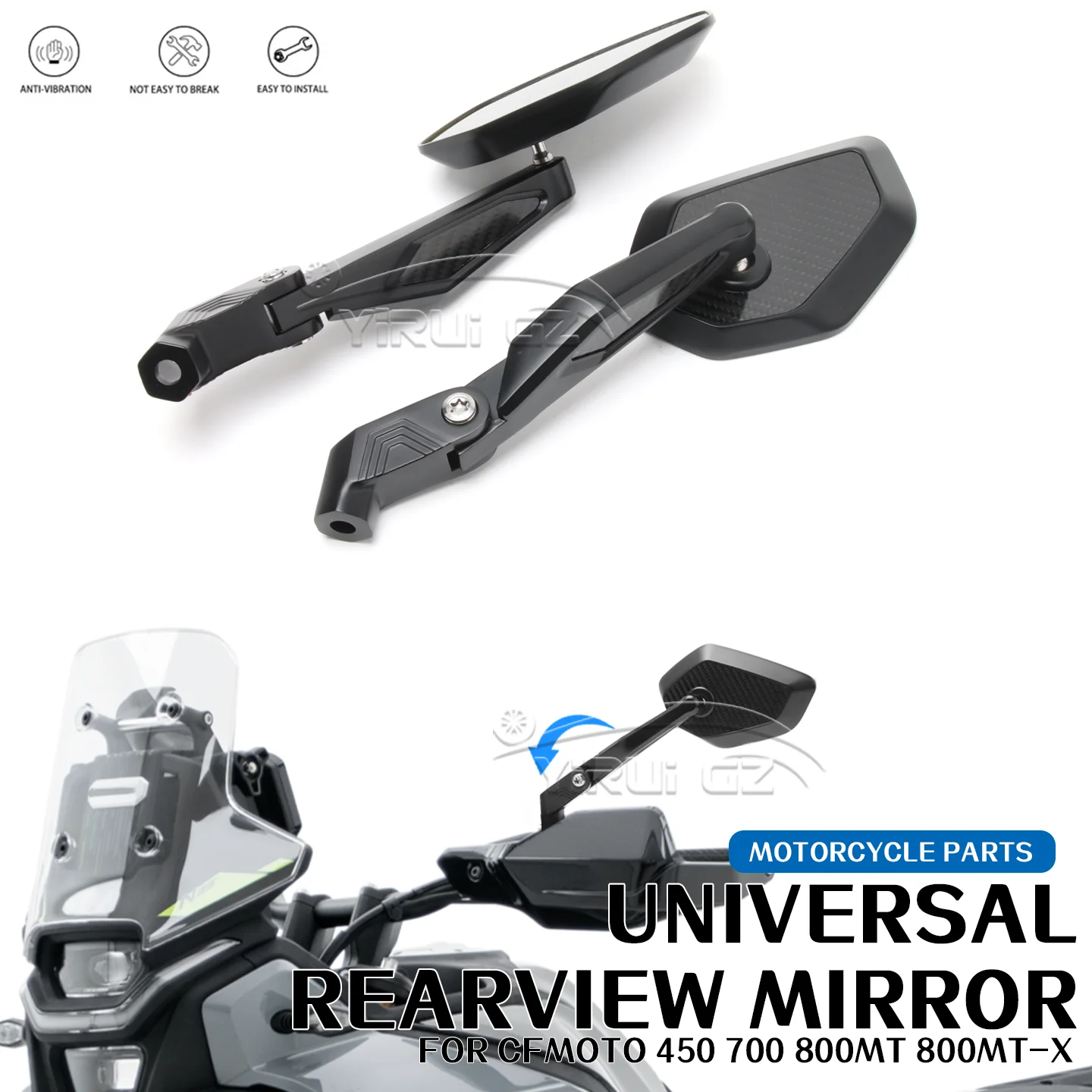 

FOR CFMOTO 450MT 700MT 800MT/MT-X Rearview Side Mirror anti-glare mirror Motorcycle rearview mirror Blue light anti-glare mirror
