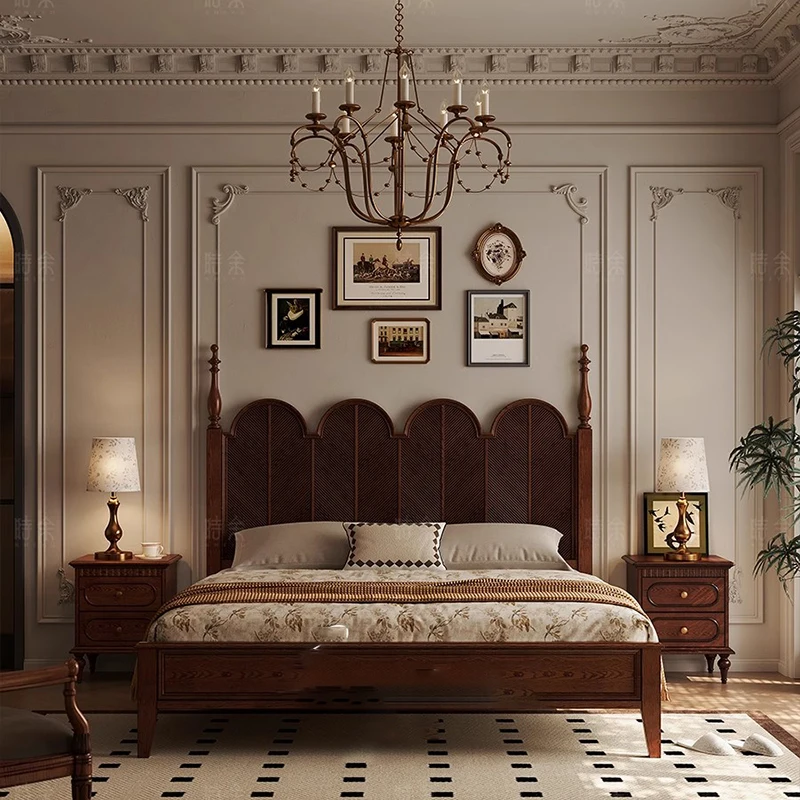 

Full Couples Quee Double Bed Small Wood Fashion Headboards Adult Double Bed Household Camas Matrimoniales Bedroom Furniture