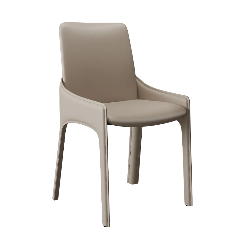 ‌Italian Saddle Leather Dining Chair Scandinavian Modern Office Chair Multi-Functional Vanity/Desk Chair for Hotel/Home