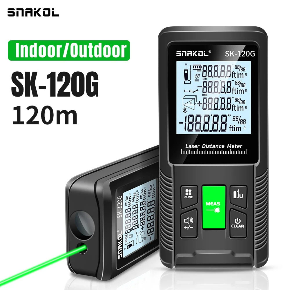 SNAKOL 3-in-1 High Precision Laser Rangefinder Tape Measure, 40-200m Digital Distance Meter, Portable Electronic Measuring Ruler